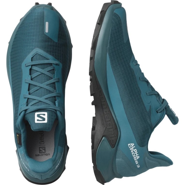 Salomon Alphacross 3 GTX Men's Trail Running Shoes Turquoise | CA 87X1